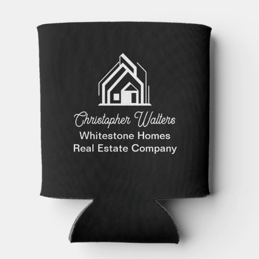 Black Real Estate Company Personalized Realtor 缶クーラー (裏面)