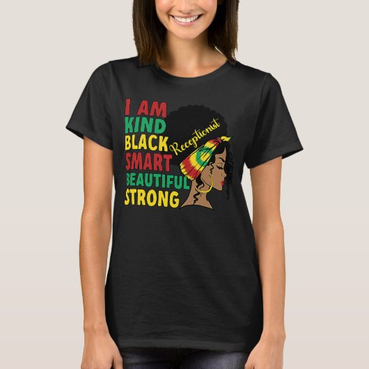 Black Receptionist African American Reception Tシャツ (正面)