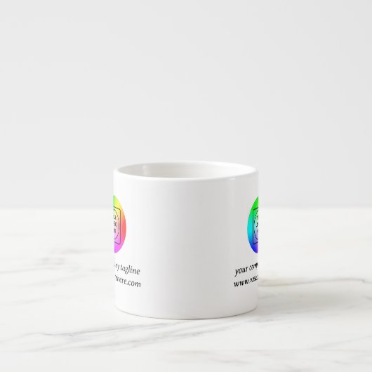 Black Rectangular Business Logo Promo mug エスプレッソカップ (正面)