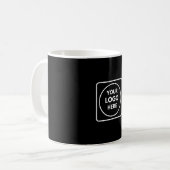 Black Rectangular Business Logo Promo mug コーヒーマグカップ (正面左)
