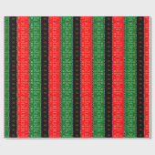 Black Red And Green Mudcloth Tribal Pattern ラッピングペーパー (フラット)