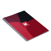 Black Red and Hot pink abstract pattern monogram  ノートブック (右側)