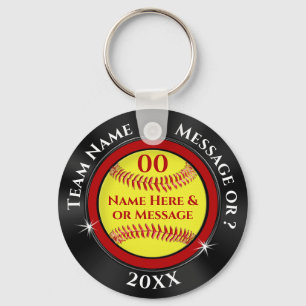 Black, Red and White Cheap Softball Keychains キーホルダー