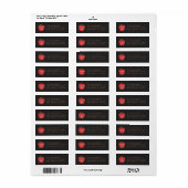 Black Red Apple Preschool Graduation Address Label ラベル (フルシート)