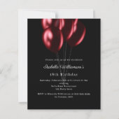 Black red balloons birthday invitation (正面)