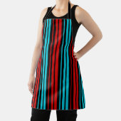 Black Red Blue Stripes Pattern   エプロン (インサイチュ)