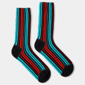 Black Red Blue Stripes Pattern   ソックス (右)