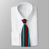 Black Red Blue Stripes Pattern   ネクタイ (タイ)