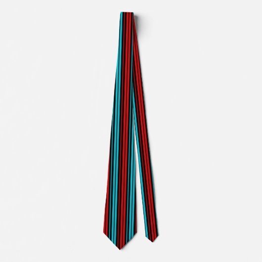 Black Red Blue Stripes Pattern   ネクタイ (正面)