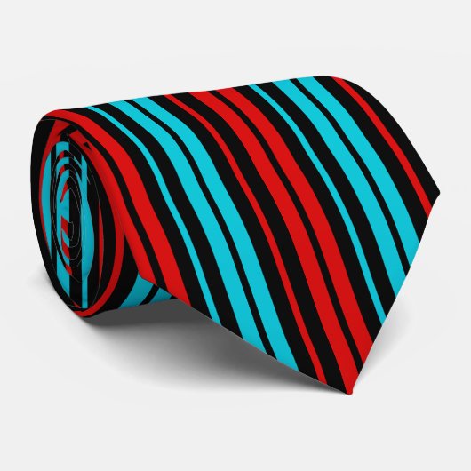 Black Red Blue Stripes Pattern   ネクタイ (ロール)