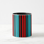 Black Red Blue Stripes Pattern   マグカップ (中央)