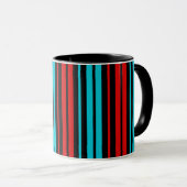 Black Red Blue Stripes Pattern   マグカップ (正面右)