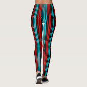 Black Red Blue Stripes Pattern   レギンス (裏面)