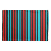 Black Red Blue Stripes Pattern   枕カバー (裏面)