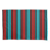 Black Red Blue Stripes Pattern   枕カバー (正面)