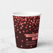 Black Red Confetti Cheers To Paper Cups 紙コップ (裏面)