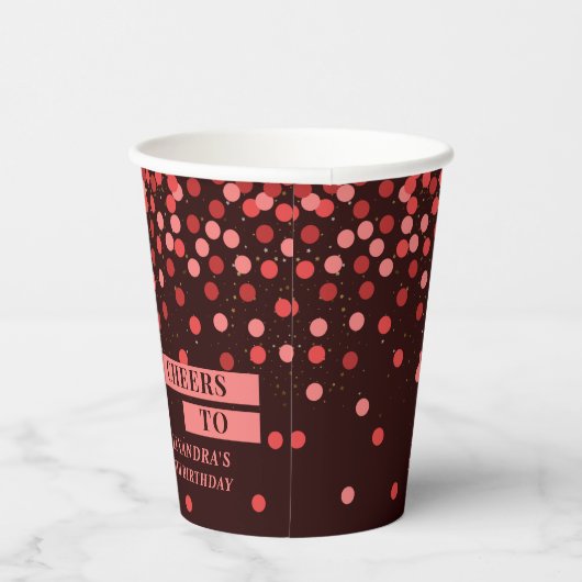 Black Red Confetti Cheers To Paper Cups 紙コップ (右)