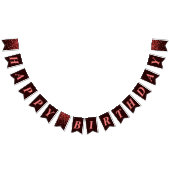 Black Red Confetti Happy Birthday Bunting Flags バンティングフラッグ (全)