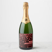 Black Red Confetti Let’s Celebrate Sparkling Wine  スパークリングワインラベル (正面)
