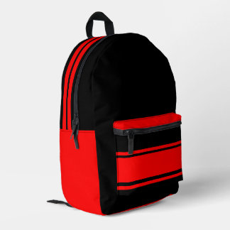 Black & Red Design Backpack プリントバックパック