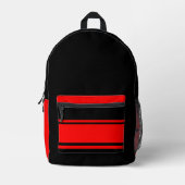 Black & Red Design Backpack プリントバックパック (正面)
