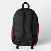 Black & Red Design Backpack プリントバックパック (裏面)