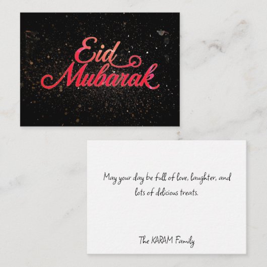 Black & Red Eid Mubarak Note Card ノートカード (正面/裏面)