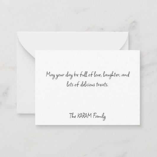 Black & Red Eid Mubarak Note Card ノートカード (裏面)