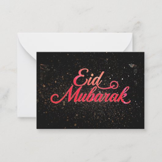 Black & Red Eid Mubarak Note Card ノートカード (正面)
