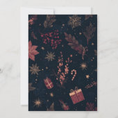 Black Red Floral Whimsical Watercolor Holiday Card (裏面)