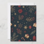 Black Red Floral Whimsical Watercolor Holiday Card (裏面)