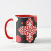 Black & Red Geometric Pattern Mug マグカップ (左)