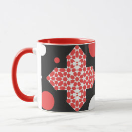Black & Red Geometric Pattern Mug マグカップ