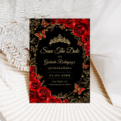 Black Red Gold Quinceanera セーブザデート