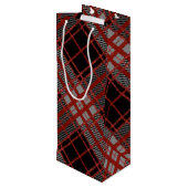 BLACK RED GRAY HALLOWEEN PLAID PATTERN ワインギフトバッグ (裏面アングル)