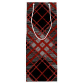 BLACK RED GRAY HALLOWEEN PLAID PATTERN ワインギフトバッグ (裏面)