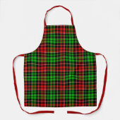 Black Red Green Plaid Tartan Design  エプロン (正面)