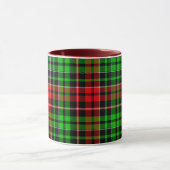 Black Red Green Plaid Tartan Design  マグカップ (中央)