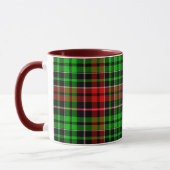 Black Red Green Plaid Tartan Design  マグカップ (左)