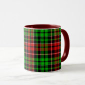 Black Red Green Plaid Tartan Design  マグカップ (正面右)