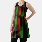 Black Red Green Stripes Pattern   エプロン (インサイチュ)