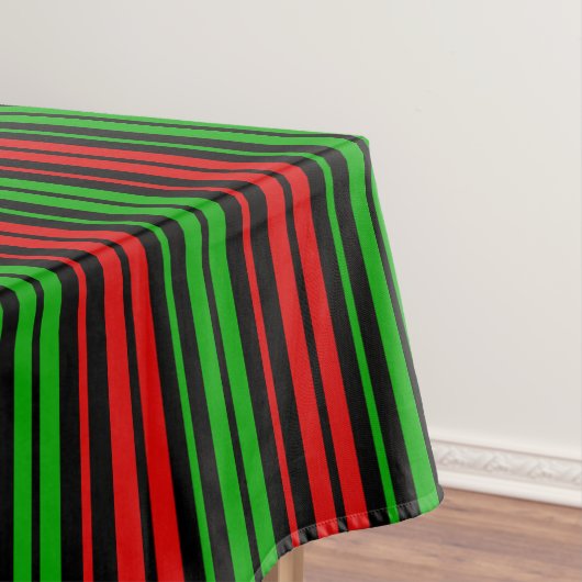 Black Red Green Stripes Pattern   テーブルクロス (インサイチュ)