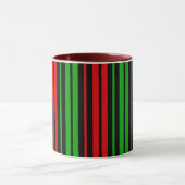 Black Red Green Stripes Pattern   マグカップ (中央)