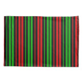 Black Red Green Stripes Pattern   枕カバー (裏面)