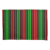 Black Red Green Stripes Pattern   枕カバー (正面)