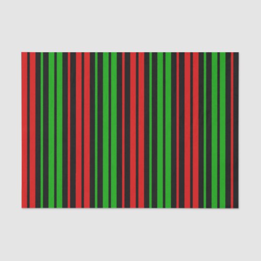 Black Red Green Stripes Pattern   薄葉紙 (正面)