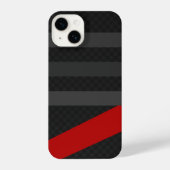 Black, Red, Grey Carbon Fiber Phone Case – Modern  iPhoneケース (裏面)