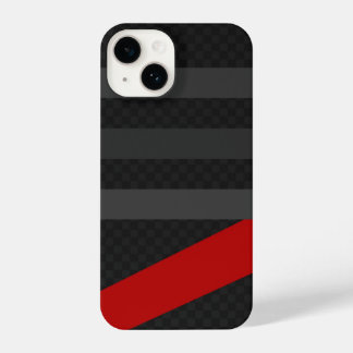 Black, Red, Grey Carbon Fiber Phone Case – Modern iPhone 14ケース