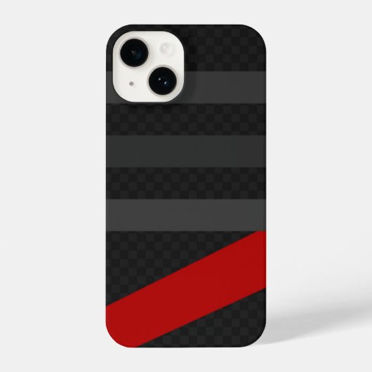 Black, Red, Grey Carbon Fiber Phone Case – Modern  iPhoneケース (裏面)