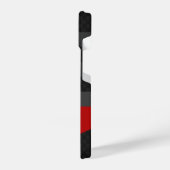 Black, Red, Grey Carbon Fiber Phone Case – Modern  iPhoneケース (左側面)